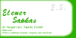 elemer sapkas business card