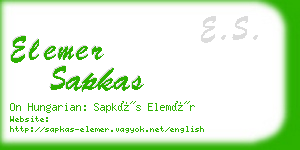 elemer sapkas business card